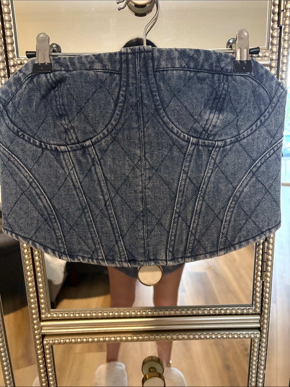 Denim Quilted tube top